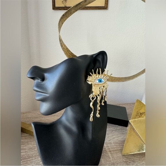 Statement evil eye earrings A1180 - Picture 7 of 7